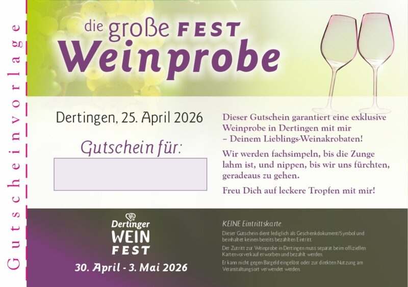 Gutscheinvorlage für die Große Festweinprobe 2026