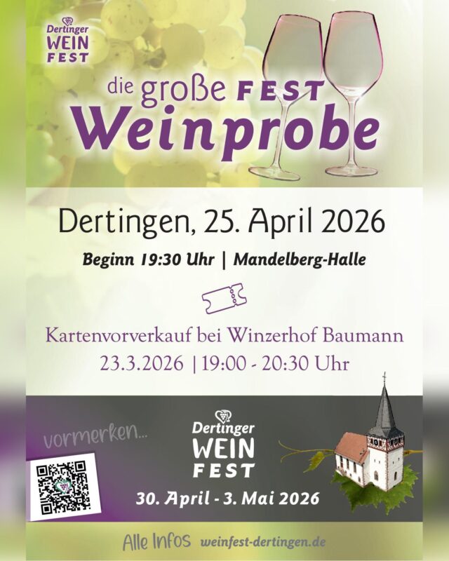 Große Weinprobe zum Dertinger Weinfest 2026